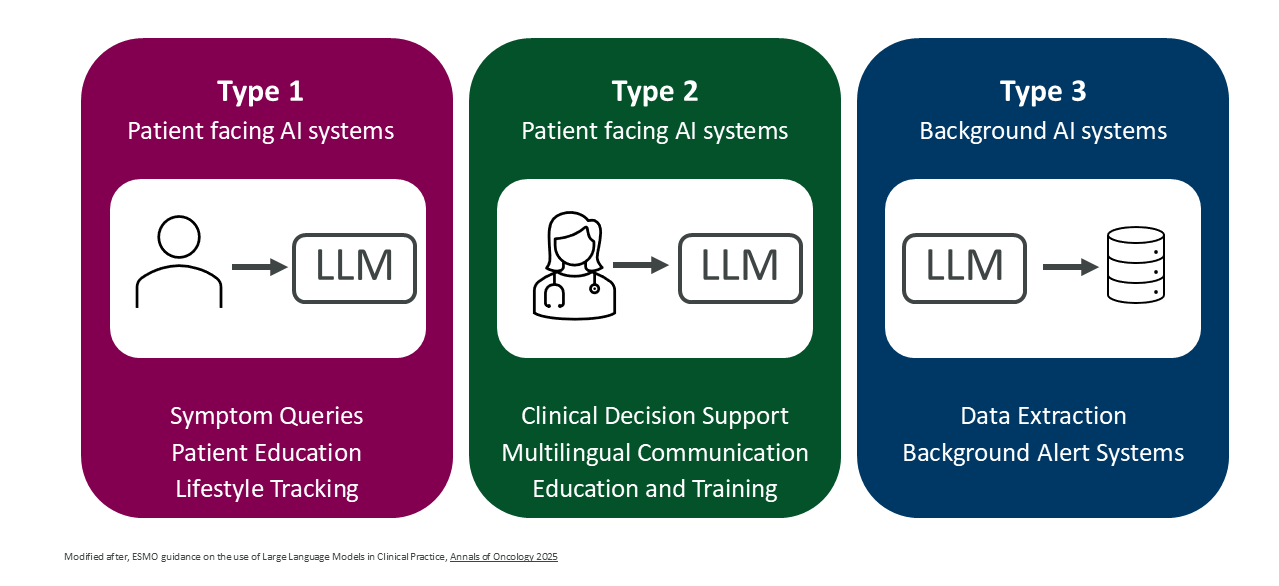 ELCAP framework — three tiers of LLM use in clinical practice